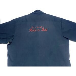 50s & 60s Rock N Roll Shirt Men's Size 3XL Black & Red Shirt Sleeve Button Up